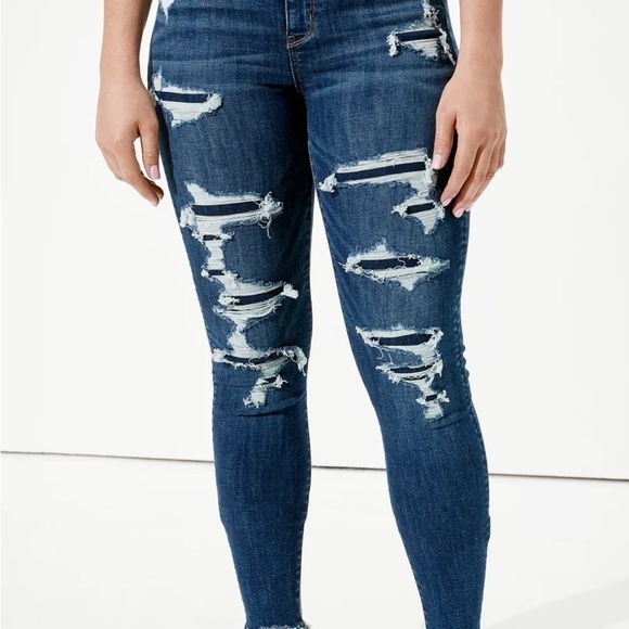 American Eagle Outfitters Denim - American Eagle Outfitters curvy hi-rise Distressed jeggings size 0